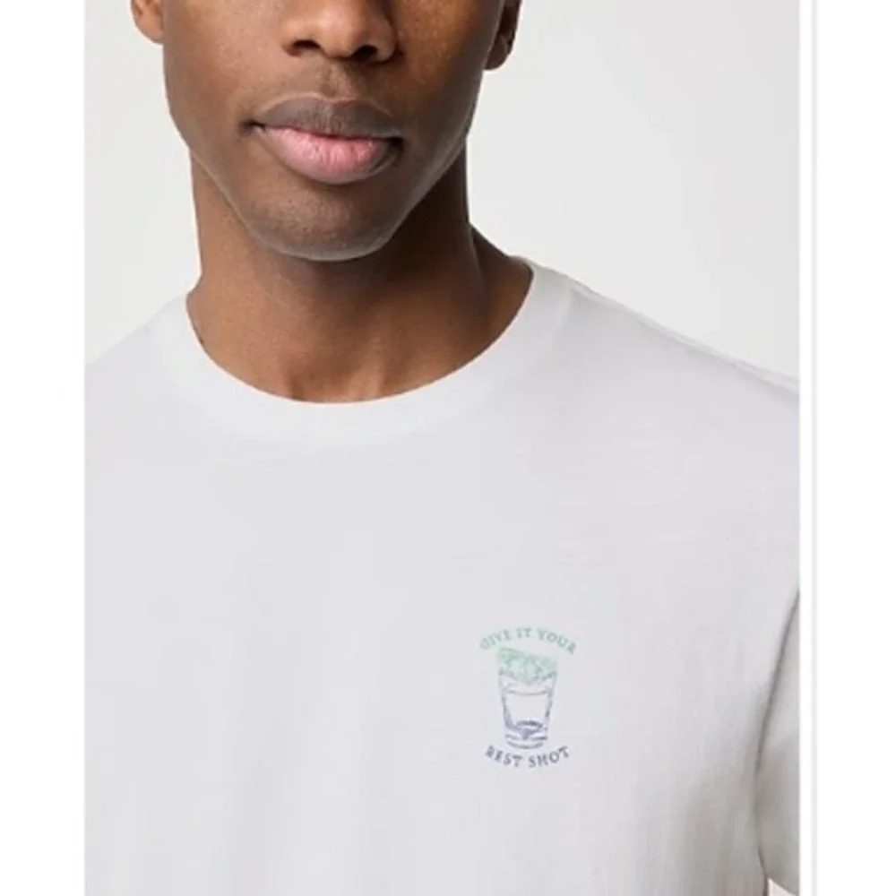 J.Crew‎ Mens XXL White Graphic T Shirt Give It Your Best Shot Short Sleeve CJ898